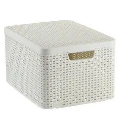 Curver opbergmand met deksel groot - wit - 33x44.5x24.8 cm