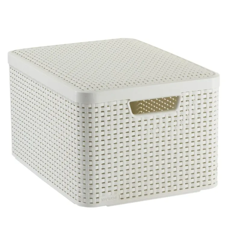 Curver opbergmand met deksel groot - wit - 33x44.5x24.8 cm