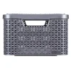 Curver opbergmand met deksel middel - grijs - 28.7x38.6x17 cm