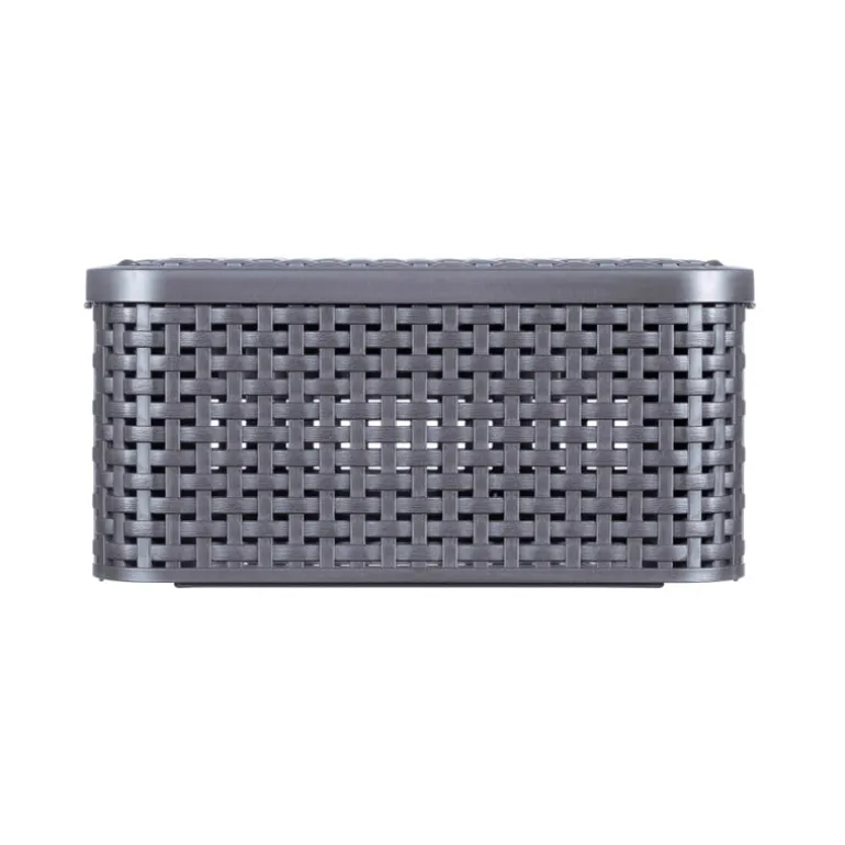 Curver opbergmand met deksel klein - grijs - 19.8x29x14.2 cm