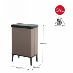 Curver prullenbak Verto - rosékleurig/zwart - 54 liter