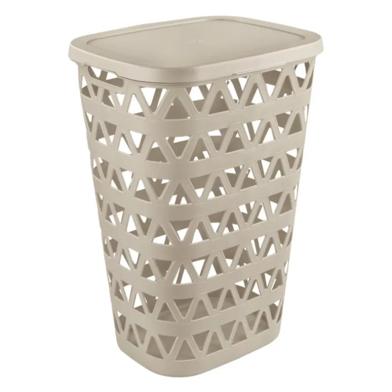 Curver wasmand soft nature met deksel - 55 liter - beige