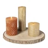 Decoratieplateau hout - bruin - ø26x2 cm