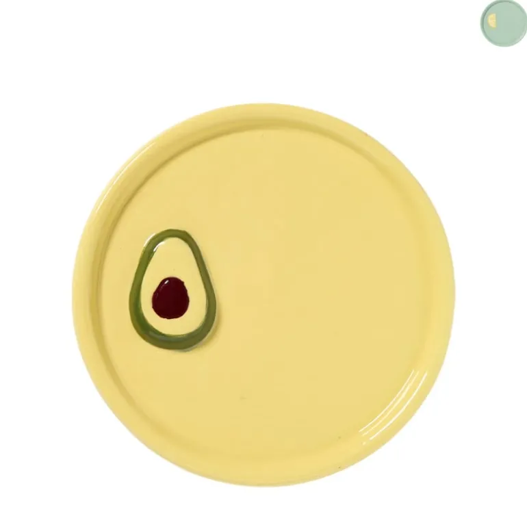 Decoratie schaaltje avocado/citroen - ø10x1.8 cm - diverse varianten