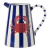 Decoratie vaas krab - blauw/rood - 24.5x25x18.5 cm
