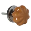 Deurknopje pompoen - bruin - ø3.5x5.7 cm