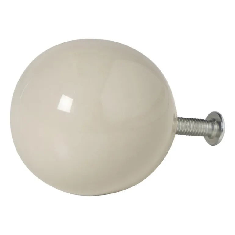 Deurknopje rond - beige - ø3.3x3.5 cm
