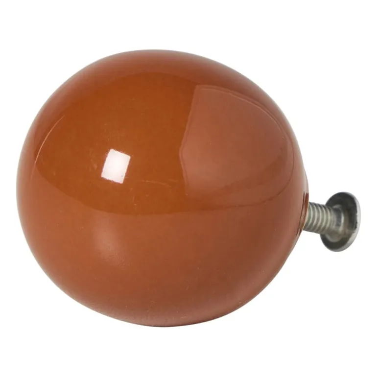 Deurknopje rond - bruin - ø3.3x3.5 cm