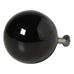 Deurknopje rond - zwart - ø3.3x3.5 cm