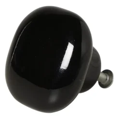 Deurknopje vierkant - zwart - 3.8x3.8x2.7 cm
