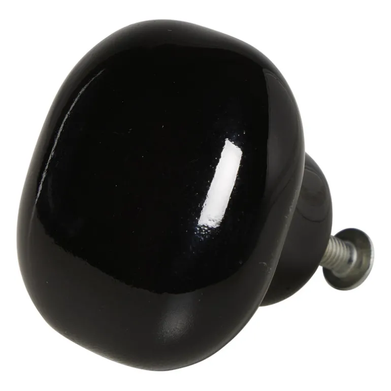 Deurknopje vierkant - zwart - 3.8x3.8x2.7 cm