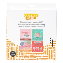 Diamond painting verjaardagskaart - set van 4