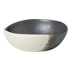 Diep bord cortado - beige/zwart - ø18x5.8 cm
