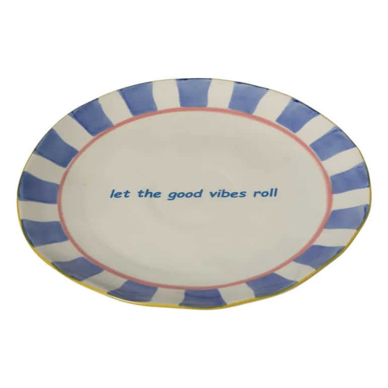 Dinerbord - blauw - ø25.5x3.5 cm - Happy at Home by Sanny