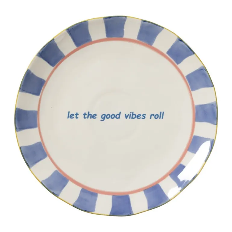 Dinerbord - blauw - ø25.5x3.5 cm - Happy at Home by Sanny