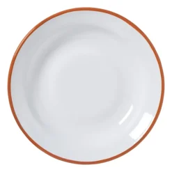 Dinerbord emaille - groen/oranje - ø24x3 cm