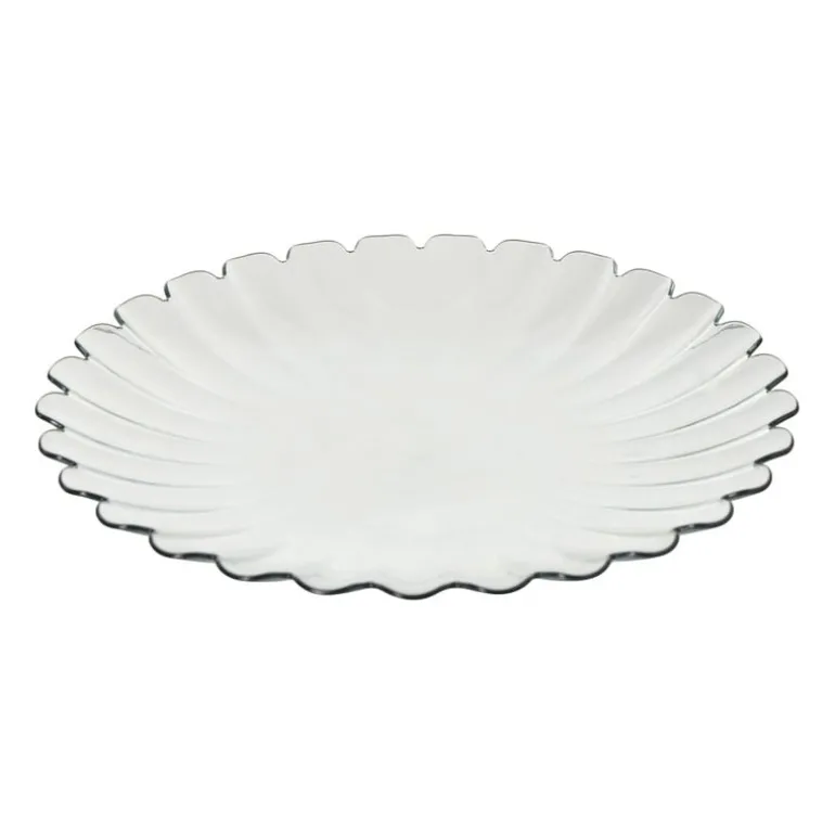 Dinerbord geschulpt - groen - ø28x2.5 cm