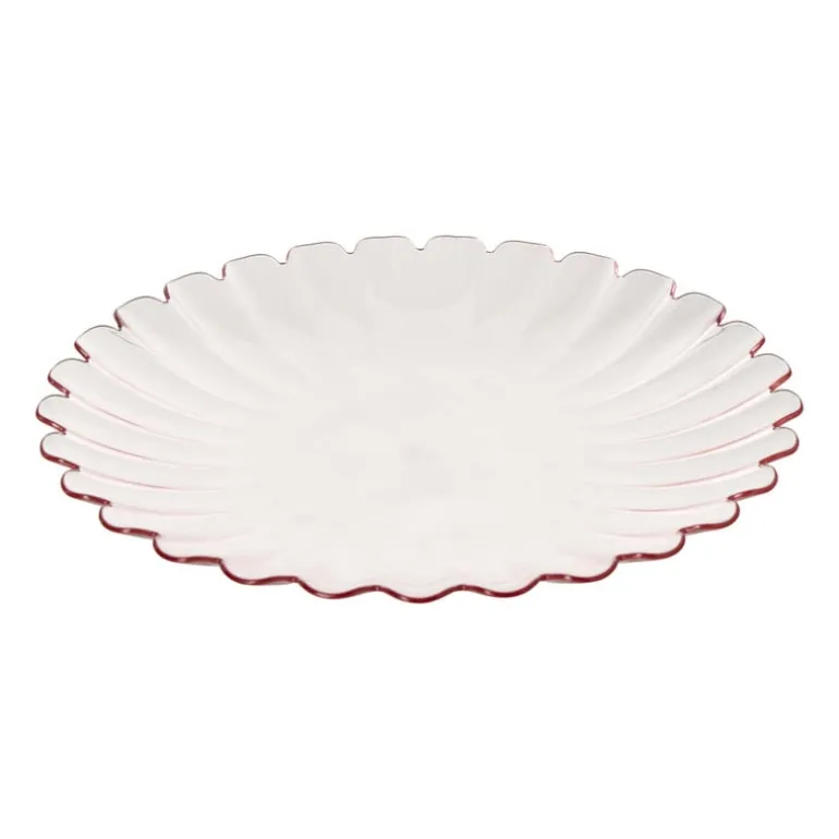 Dinerbord geschulpt - roze - ø28x2.5 cm