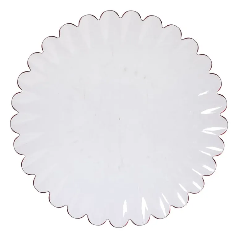 Dinerbord geschulpt - roze - ø28x2.5 cm