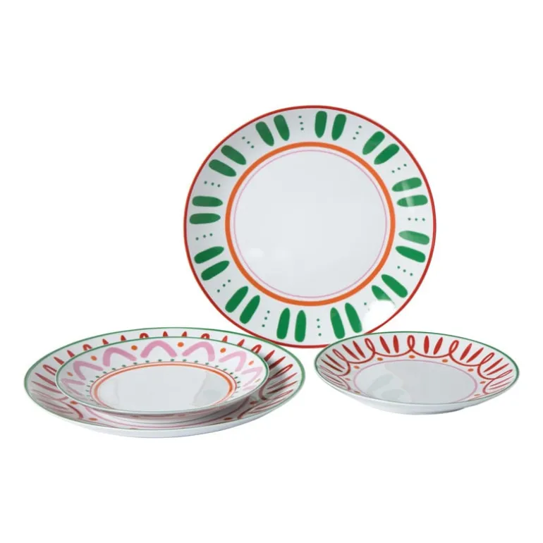 Dinerbord holly jolly - rood - ø26.8x2.8 cm