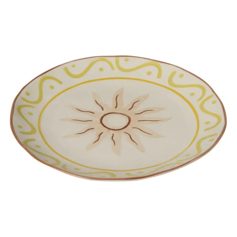 Dinerbord luna - beige/roze/geel - ø25x3 cm