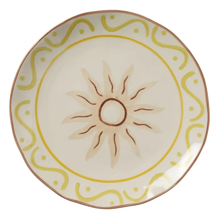 Dinerbord luna - beige/roze/geel - ø25x3 cm