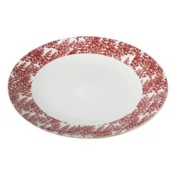 Dinerbord Mirna blaadjes - rood/wit - ø26.8x2.2 cm