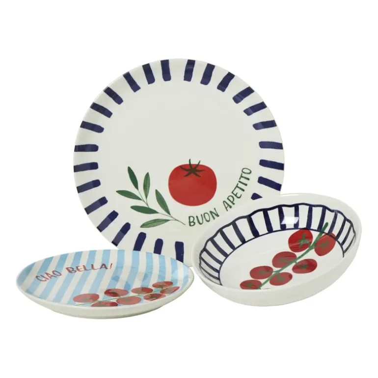 Dinerbord tomaat - blauw/rood - ø26.5x2 cm