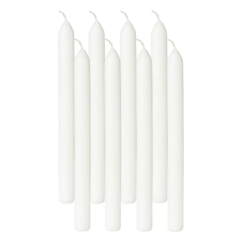 Dinerkaarsen Bolsius box wit - set van 8 - ø2x23 cm