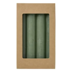 Dinerkaarsjes - set van 4 - groen - ø2.2x14 cm