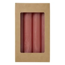 Dinerkaarsjes - set van 4 - terra - ø2.2x14 cm