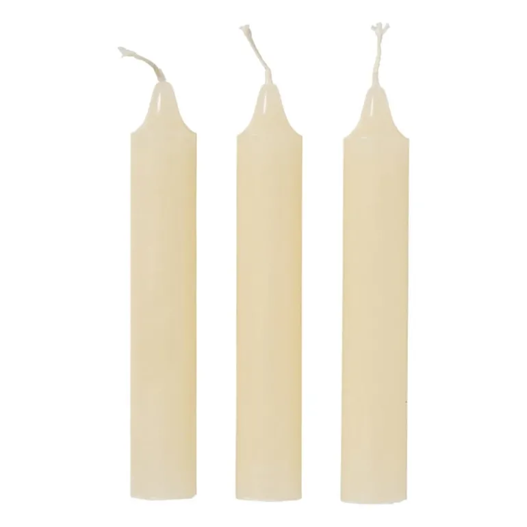 Dinerkaarsjes - wit- set van 4