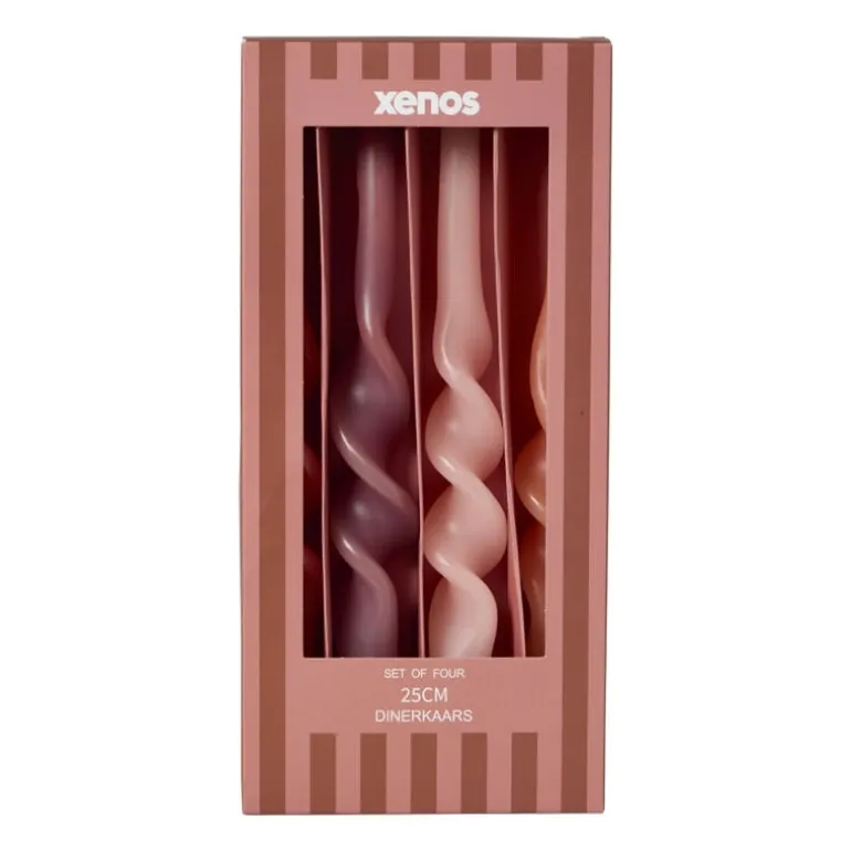 Dinerkaars twist - roze - set van 4