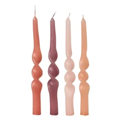 Dinerkaars twist - roze - set van 4