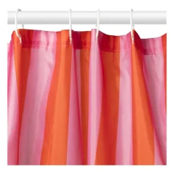 Douchegordijn gestreept - roze/oranje - 180x200 cm