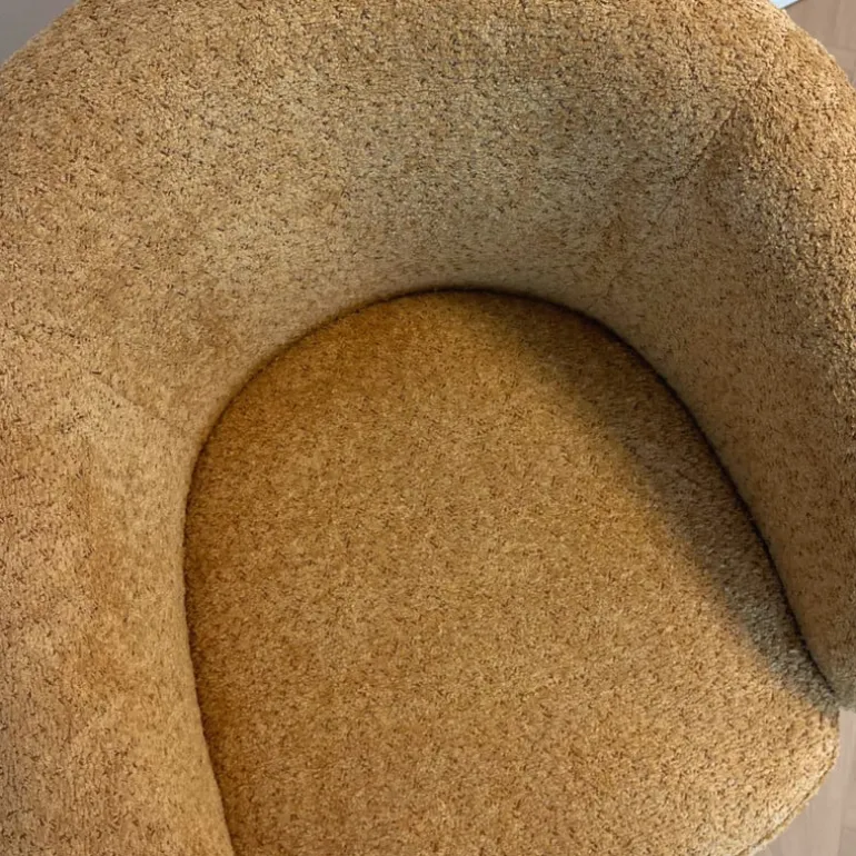 Draaifauteuil bouclé - oker - 74x68x66 cm