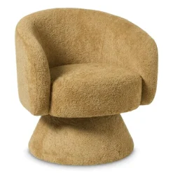 Draaifauteuil bouclé - oker - 74x68x66 cm