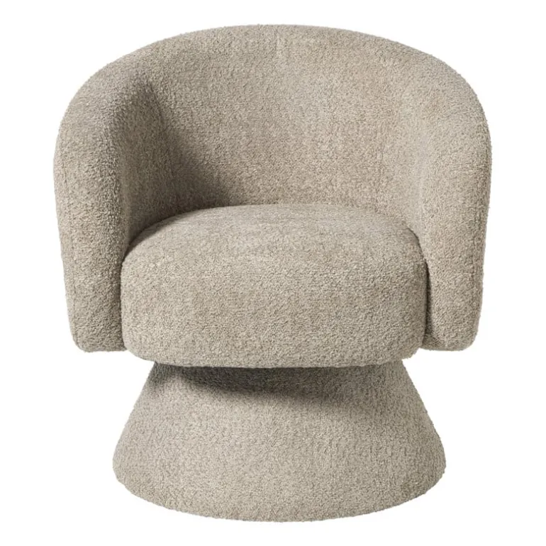 Draaifauteuil bouclé - taupe - 74x68x66 cm