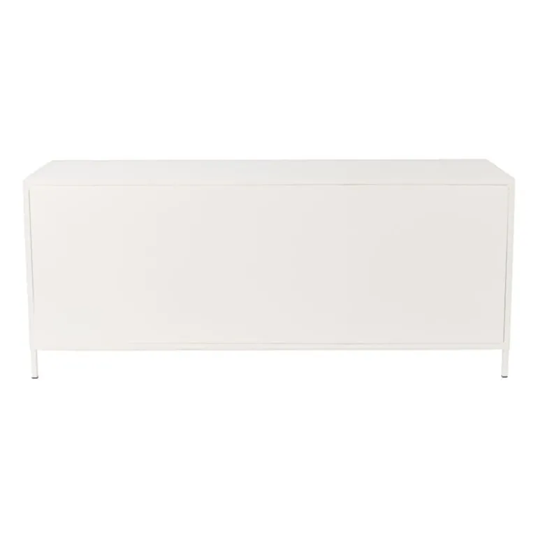 Dressoir Luca met geribbeld glazen deurtjes - offwhite - 50x120x42 cm