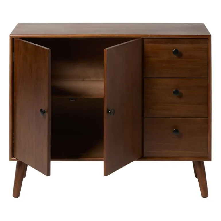 Dressoir retro - donkerbruin - 76x93x31.5 cm