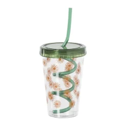 Drinkbeker zonnetjes - groen/oranje - 380 ml