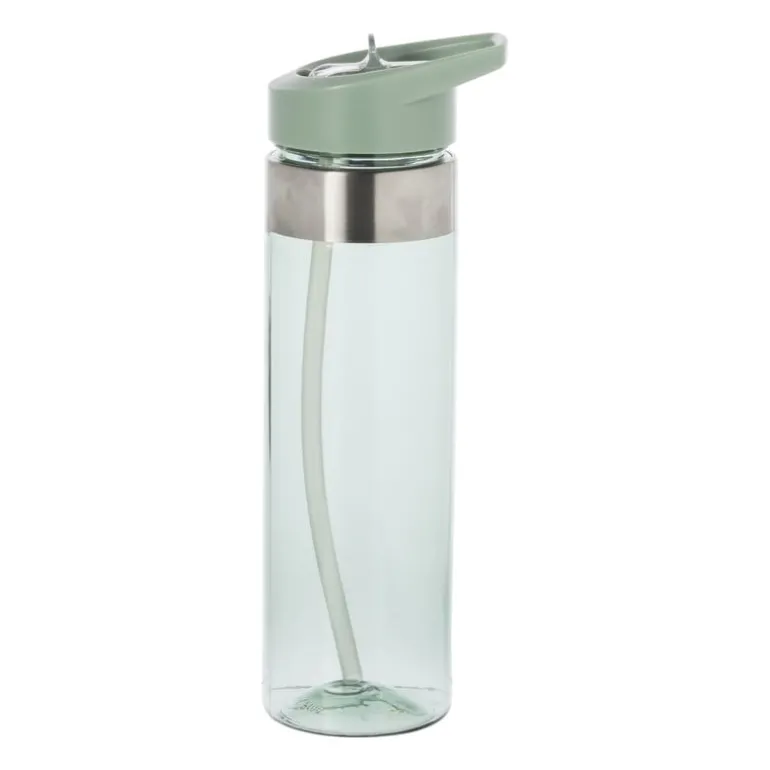 Drinkfles met rietje - groen - 500 ml