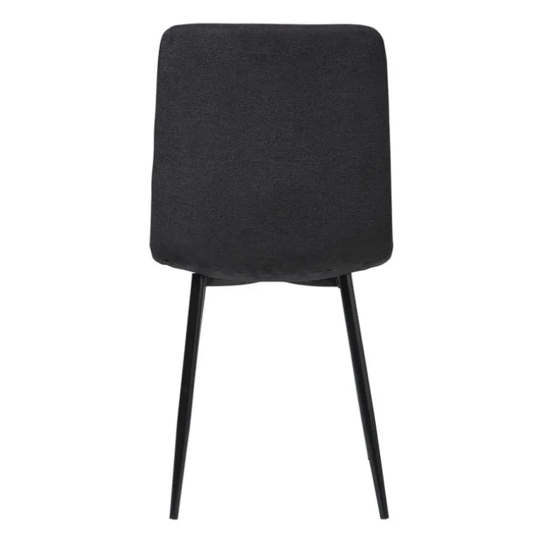 Eetkamerstoel chenille - zwart - 90x53.5x44.5 cm
