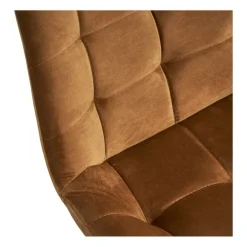 Eetkamerstoel cognac - velvet - 52x52x81 cm