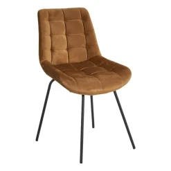Eetkamerstoel cognac - velvet - 52x52x81 cm