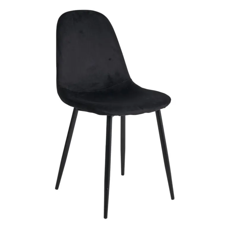 Eetkamerstoel Ivy - velvet zwart - 53x44x88 cm