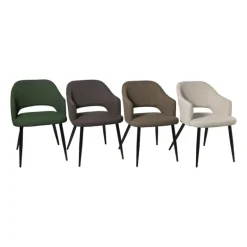 Eetkamerstoel Leonardo met armleuning - grijs - 81x62.5x56 cm