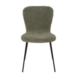 Eetkamerstoel Liz - groen - teddy - 83.5x55x45.4 cm