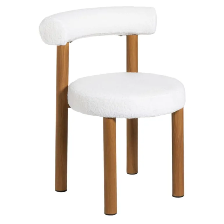 Eetkamerstoel Ruby - teddy beige/bruin - 73x56.5x53 cm