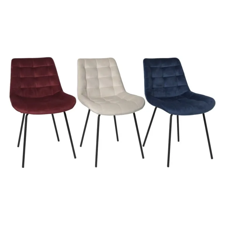 Eetkamerstoel velvet - donkerblauw - 79x50x44 cm